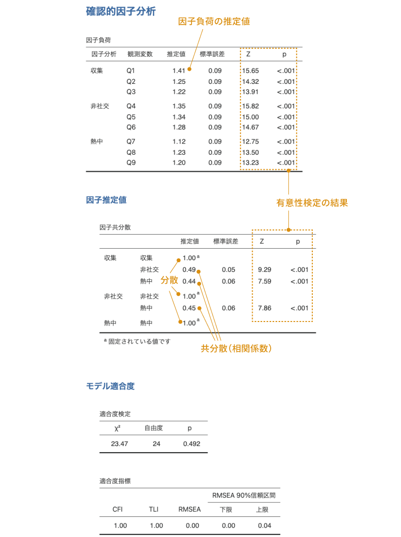 確認的因子分析の結果