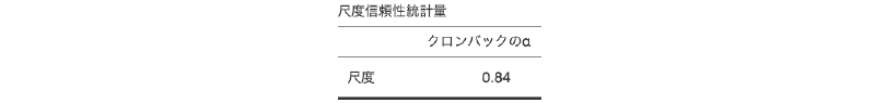 クロンバックのアルファの算出結果