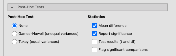 **Post-Hoc Tests**