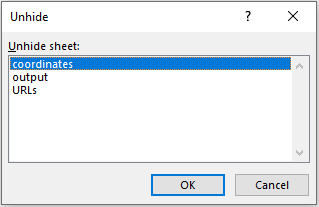 Fig. 4. Unhiding metadata sheets