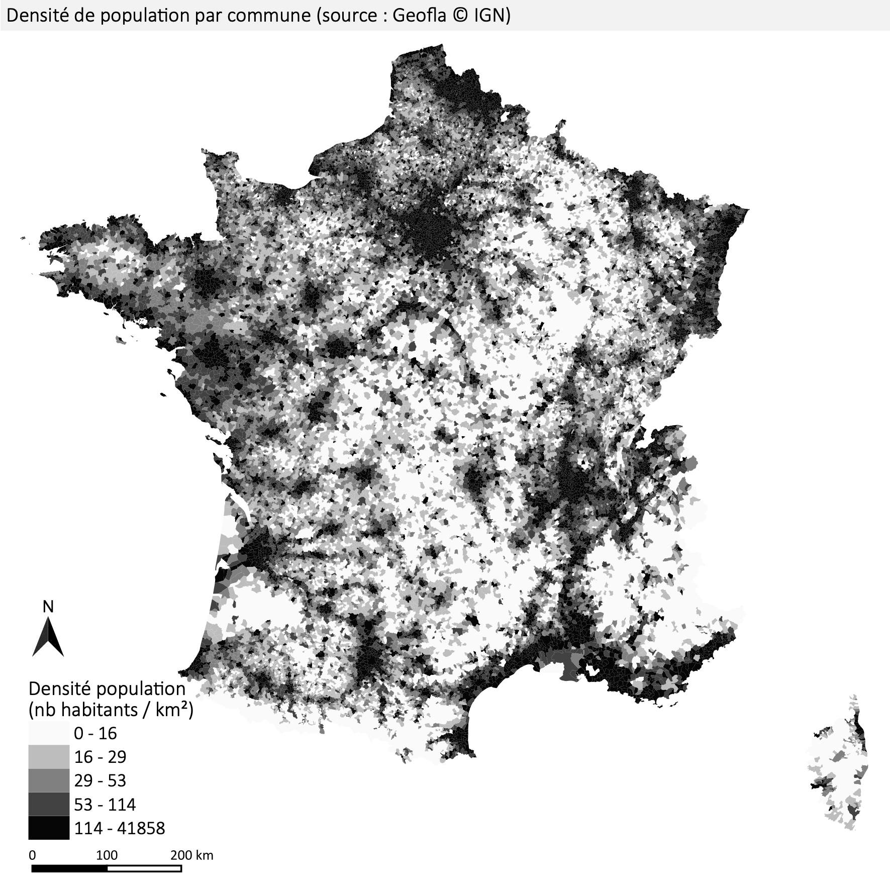 Exemple de carte produite grace au composeur d’impression de QGIS