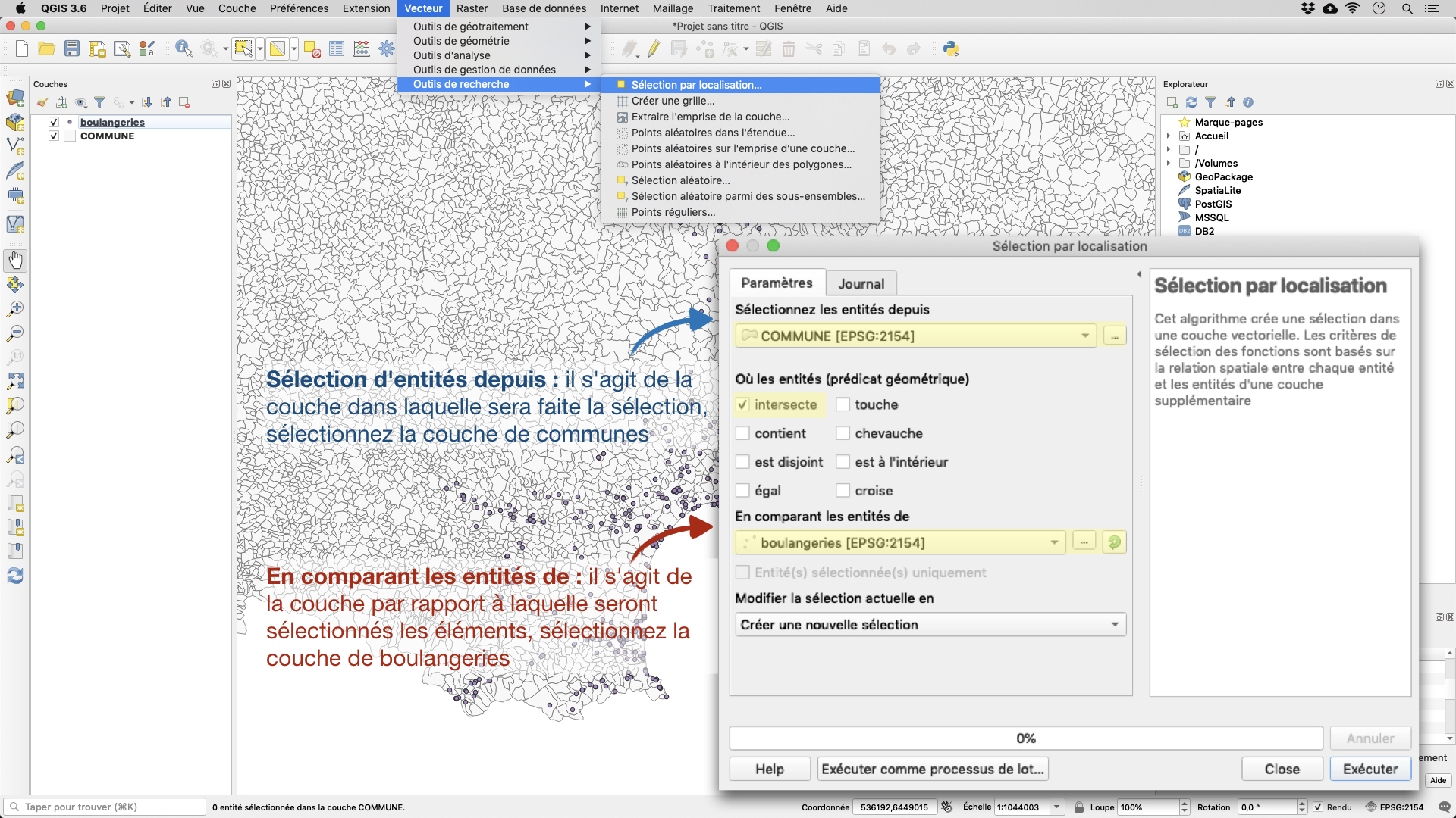 Selection spatiale de donnees