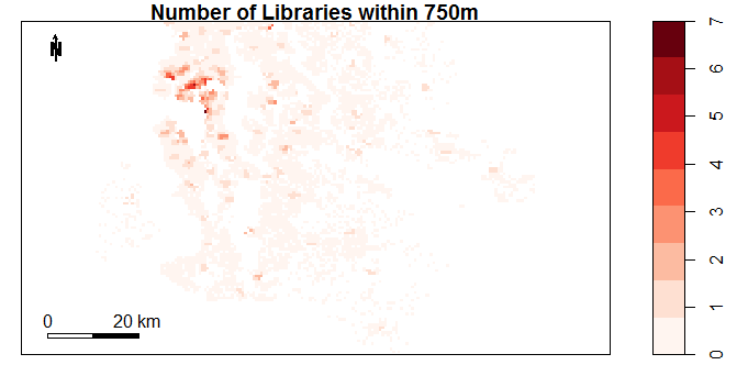 Number of Doctors or Dentists within 500m by Location