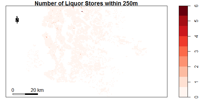 Number of Doctors or Dentists within 500m by Location