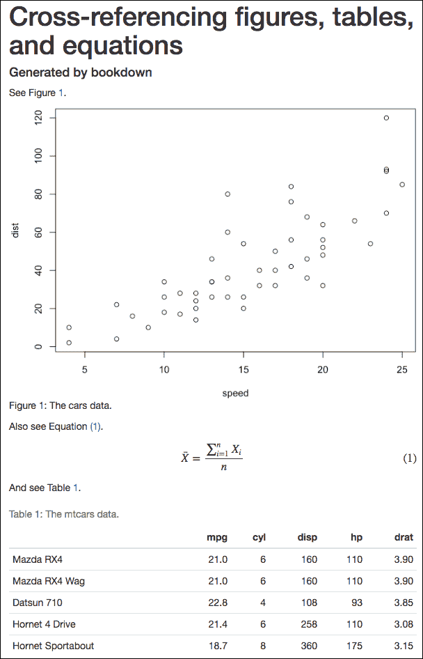 Example of cross-referencing within an R Markdown document.