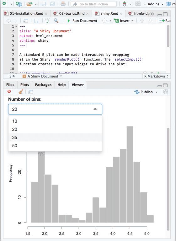 An R Markdown document with a Shiny widget.